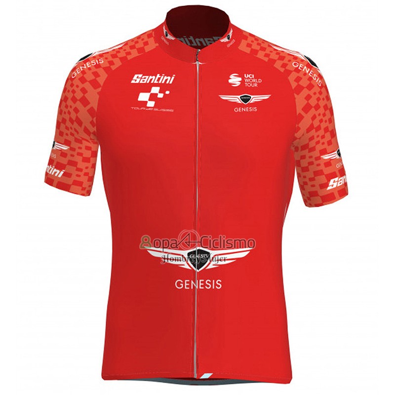Tour de Suisse Ropa Ciclismo Culotte Corto 2023 Hombre Mangas Cortas Rojo